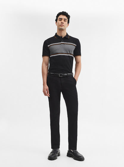 Black Solid Super Slim Fit Casual Trouser | Greenfibre