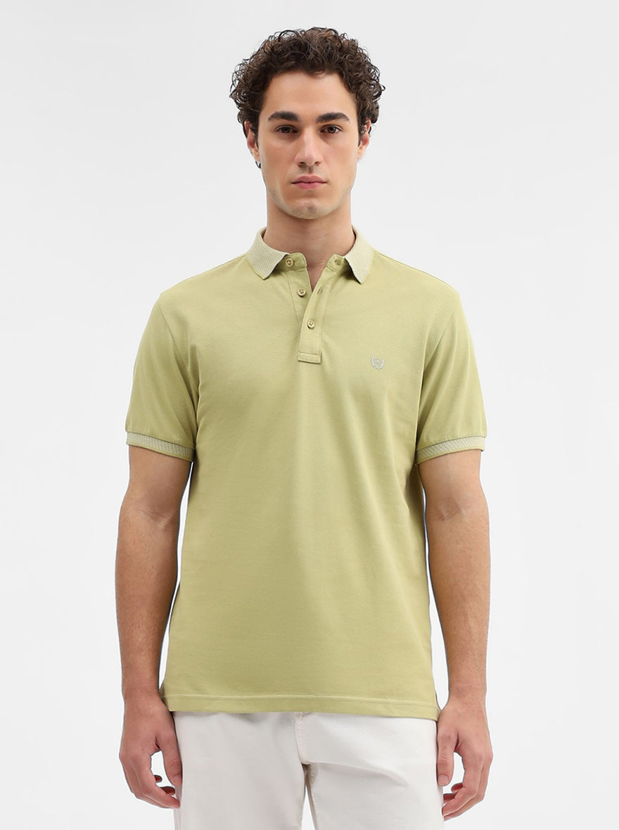 Pista Green Solid Slim Fit Polo T-Shirt | JadeBlue