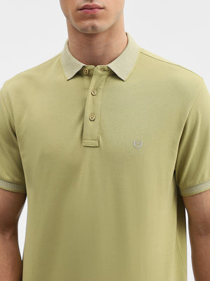 Pista Green Solid Slim Fit Polo T-Shirt | JadeBlue