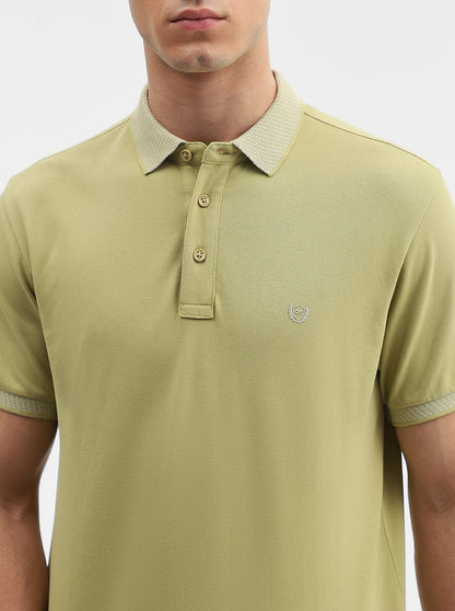 Pista Green Solid Slim Fit Polo T-Shirt | JadeBlue