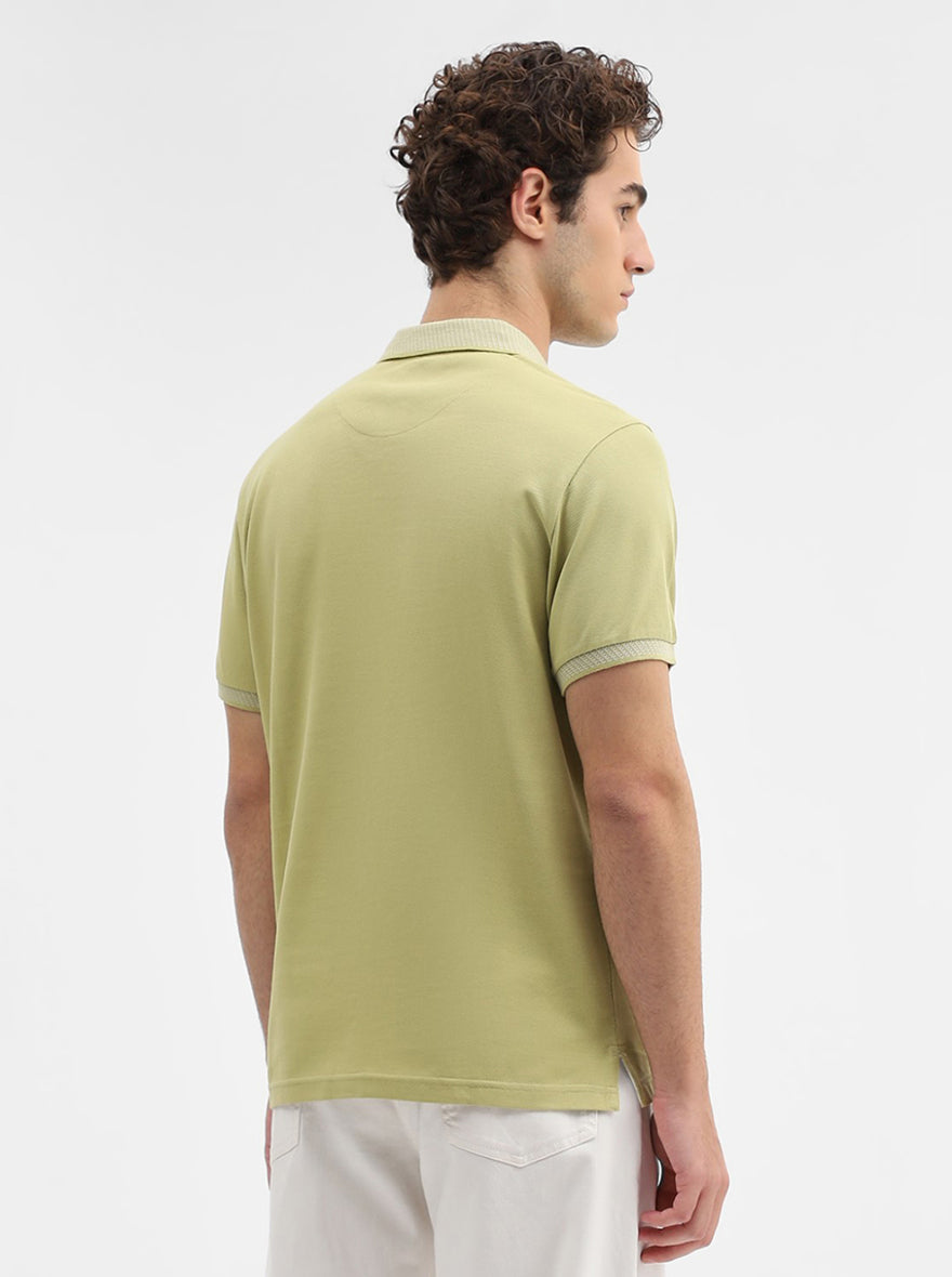 Pista Green Solid Slim Fit Polo T-Shirt | JadeBlue