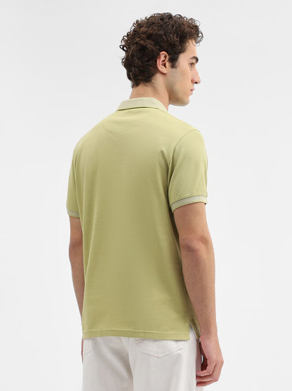 Pista Green Solid Slim Fit Polo T-Shirt | JadeBlue