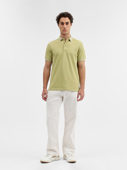 Pista Green Solid Slim Fit Polo T-Shirt | JadeBlue