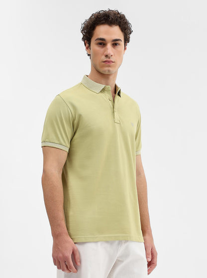 Pista Green Solid Slim Fit Polo T-Shirt | JadeBlue
