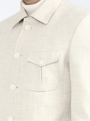 Cream Solid Regular Fit Blazer | JB X JB