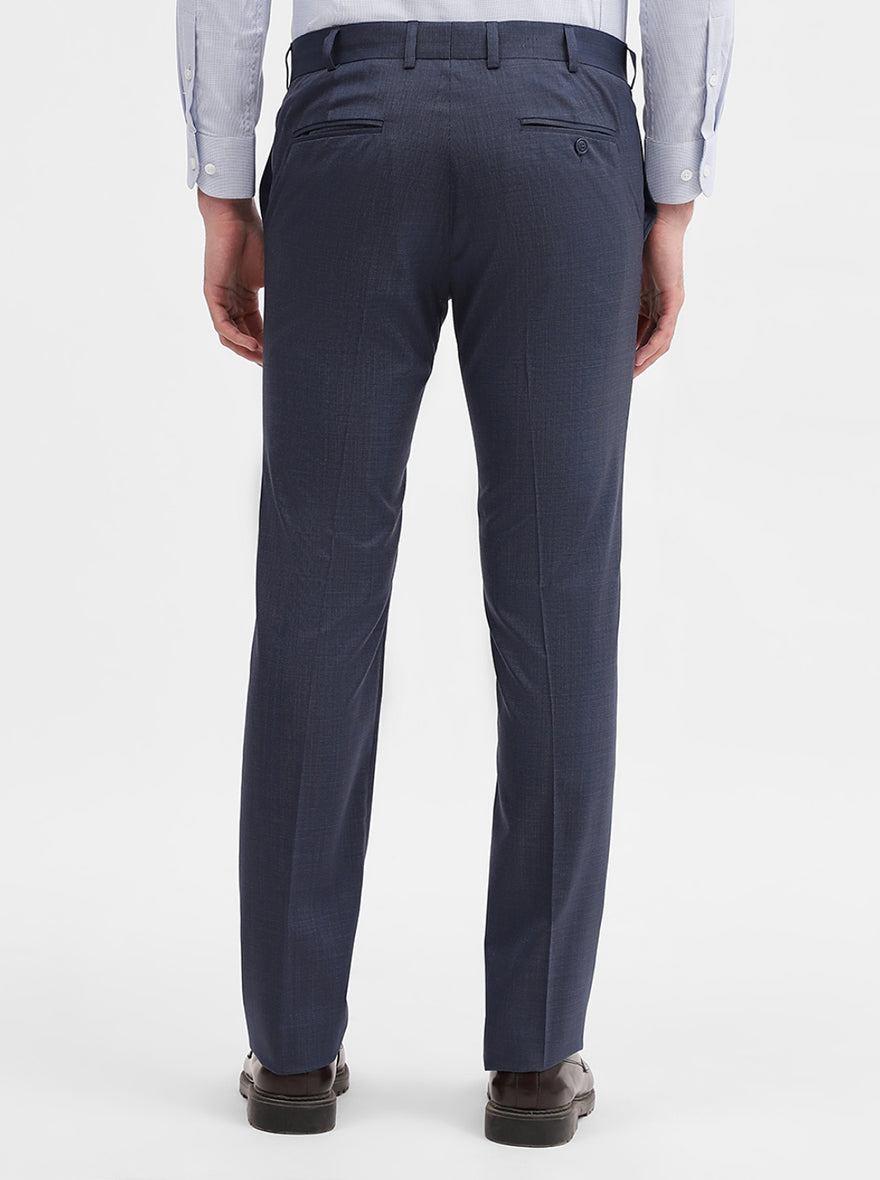Blue Solid Slim Fit Formal Trouser | JadeBlue Super Luxe