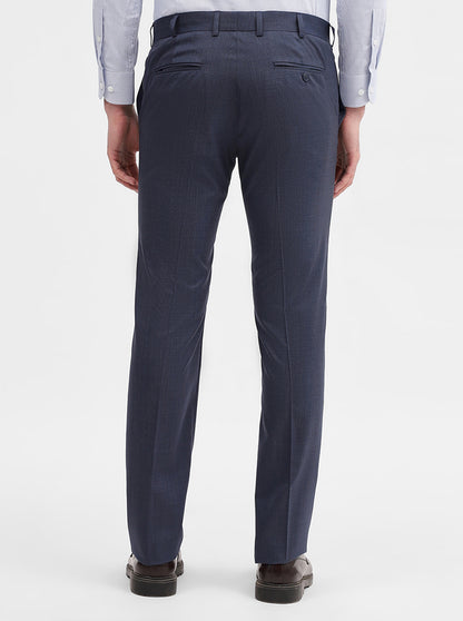 Blue Solid Slim Fit Formal Trouser | JadeBlue Super Luxe