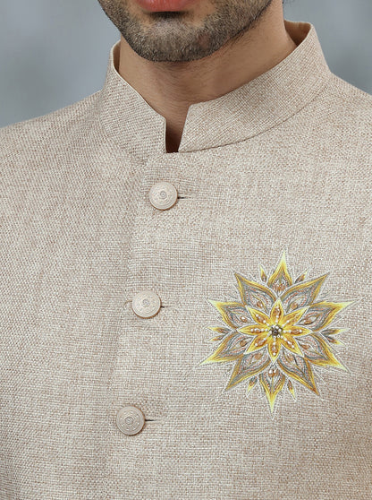 Beige Embroidered Jodhpuri Suit | TULA