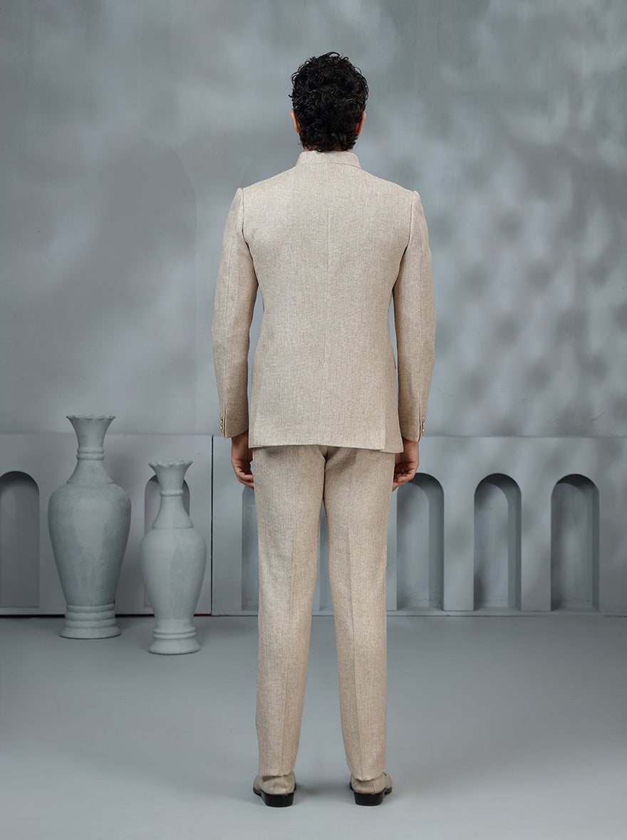 Beige Embroidered Jodhpuri Suit | TULA