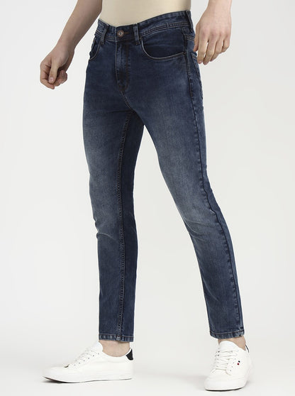 Dark Blue Solid Urban Fit Jeans | Greenfibre