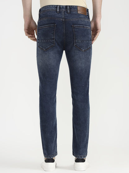 Dark Blue Solid Urban Fit Jeans | Greenfibre