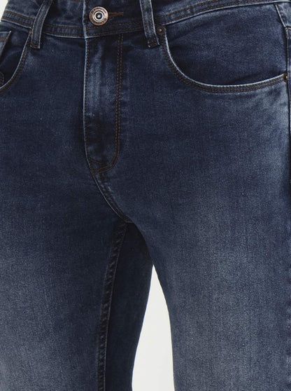 Dark Blue Solid Urban Fit Jeans | Greenfibre