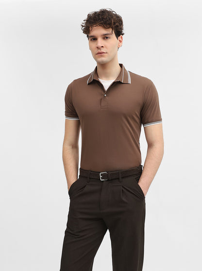 Mouse Solid Slim Fit Polo T-Shirt | JadeBlue