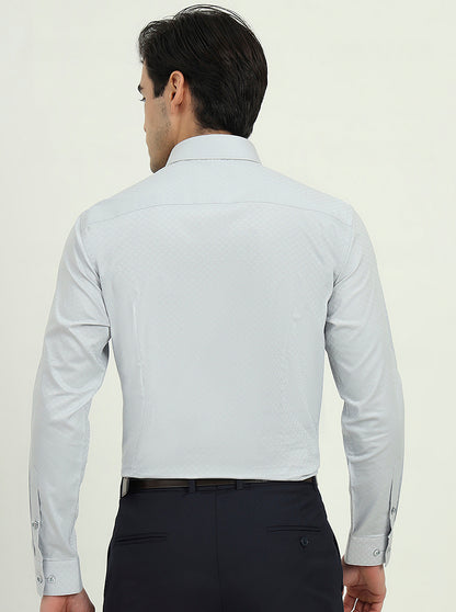 Light Grey Solid Slim Fit Party Wear Shirt | Greenfibre