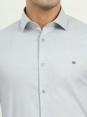 Light Grey Solid Slim Fit Party Wear Shirt | Greenfibre