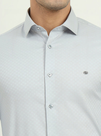 Light Grey Solid Slim Fit Party Wear Shirt | Greenfibre