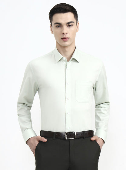 Sky Blue Solid Regular Fit Formal Shirt | JadeBlue