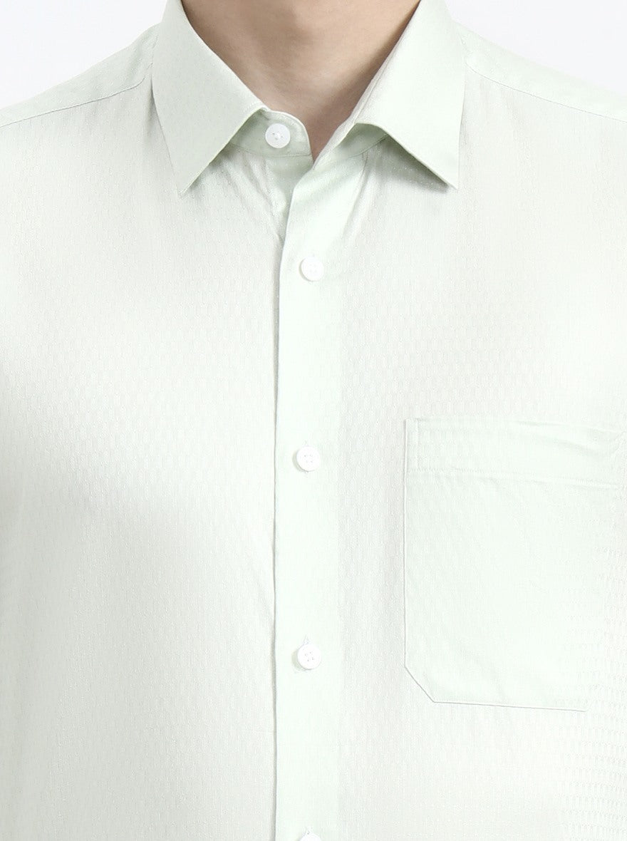 Sky Blue Solid Regular Fit Formal Shirt | JadeBlue
