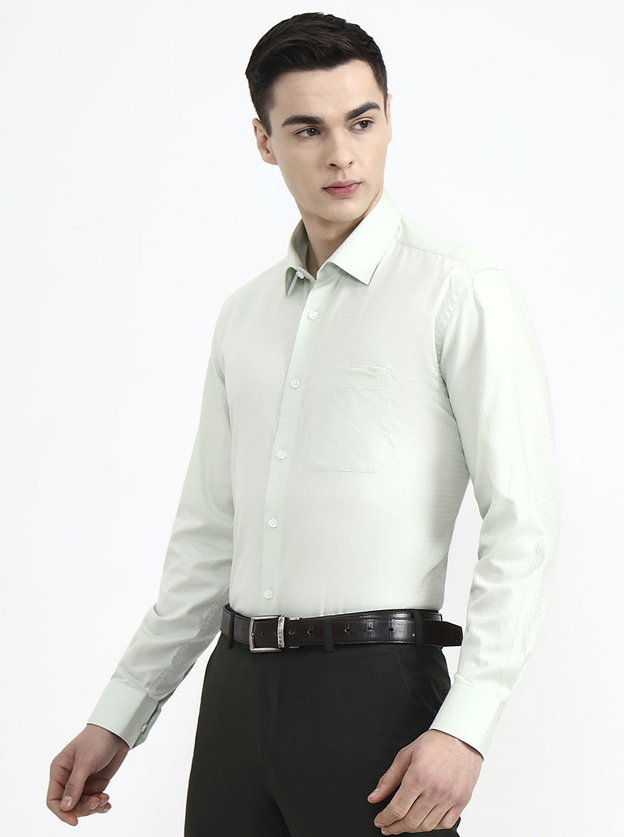 Sky Blue Solid Regular Fit Formal Shirt | JadeBlue