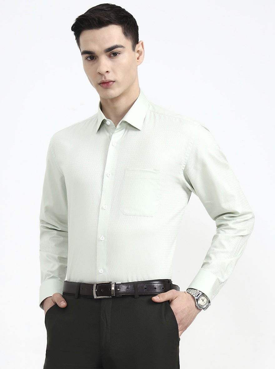 Sky Blue Solid Regular Fit Formal Shirt | JadeBlue