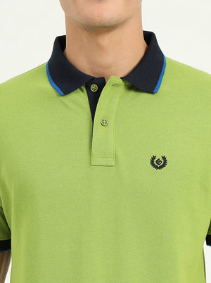 Parrot Green Solid Slim Fit Polo T-Shirt | Greenfibre