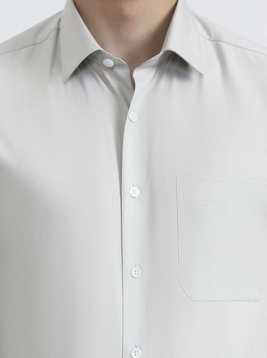 Pista Grey Solid Regular Fit Formal Shirt | JadeBlue