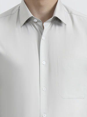 Pista Grey Solid Regular Fit Formal Shirt | JadeBlue