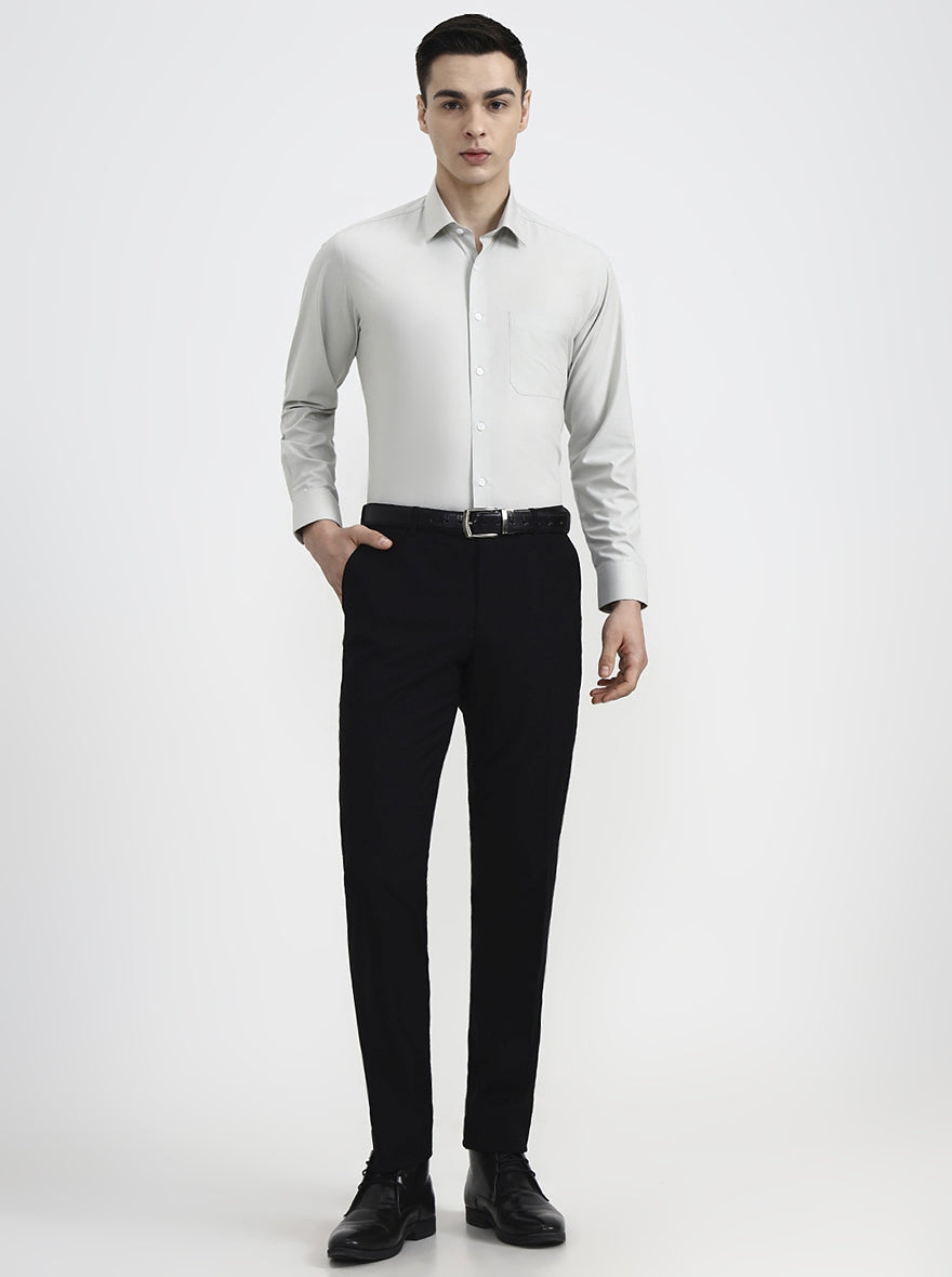 Pista Grey Solid Regular Fit Formal Shirt | JadeBlue