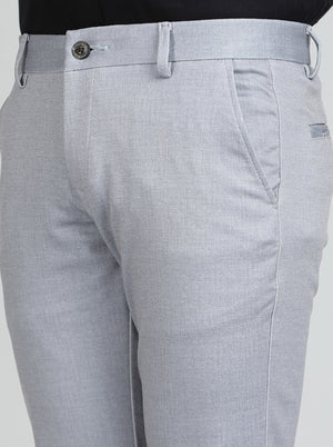 Light Blue Printed Venice Fit Casual Trouser | JadeBlue