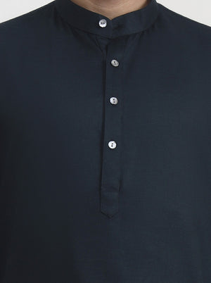 Bottle Green Solid  Modi Kurta | JadeBlue