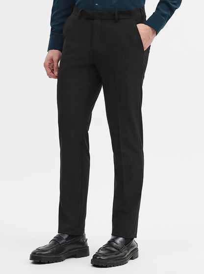 Black Solid Super Slim Fit Formal Trouser | JadeBlue Youth