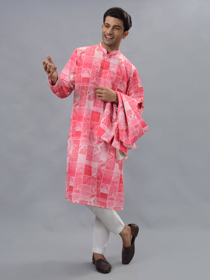 Pink Kurta Set with Koti | TULA