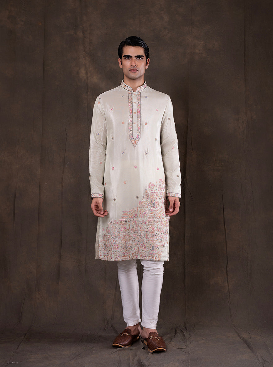 Pista Embroidered  Kurta Pajama | Virasana
