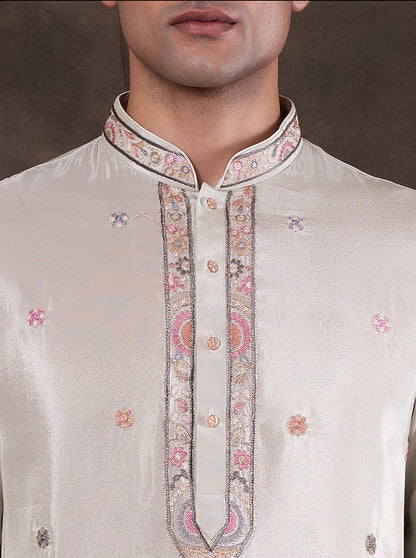 Pista Embroidered  Kurta Pajama | Virasana
