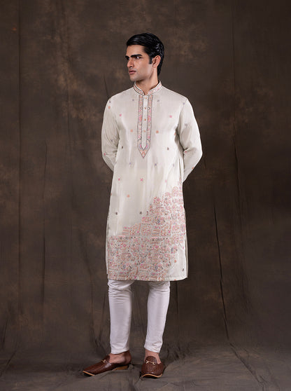 Pista Embroidered  Kurta Pajama | Virasana