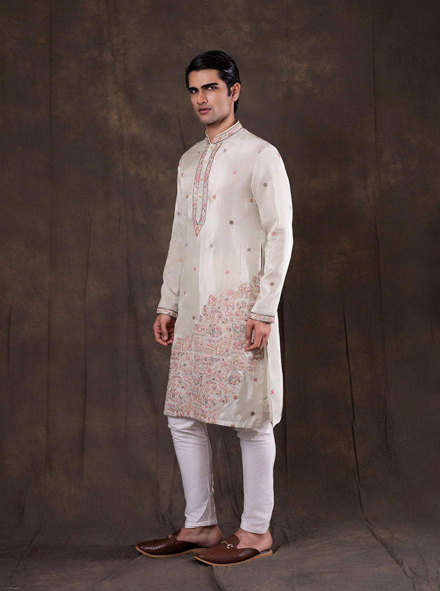 Pista Embroidered  Kurta Pajama | Virasana