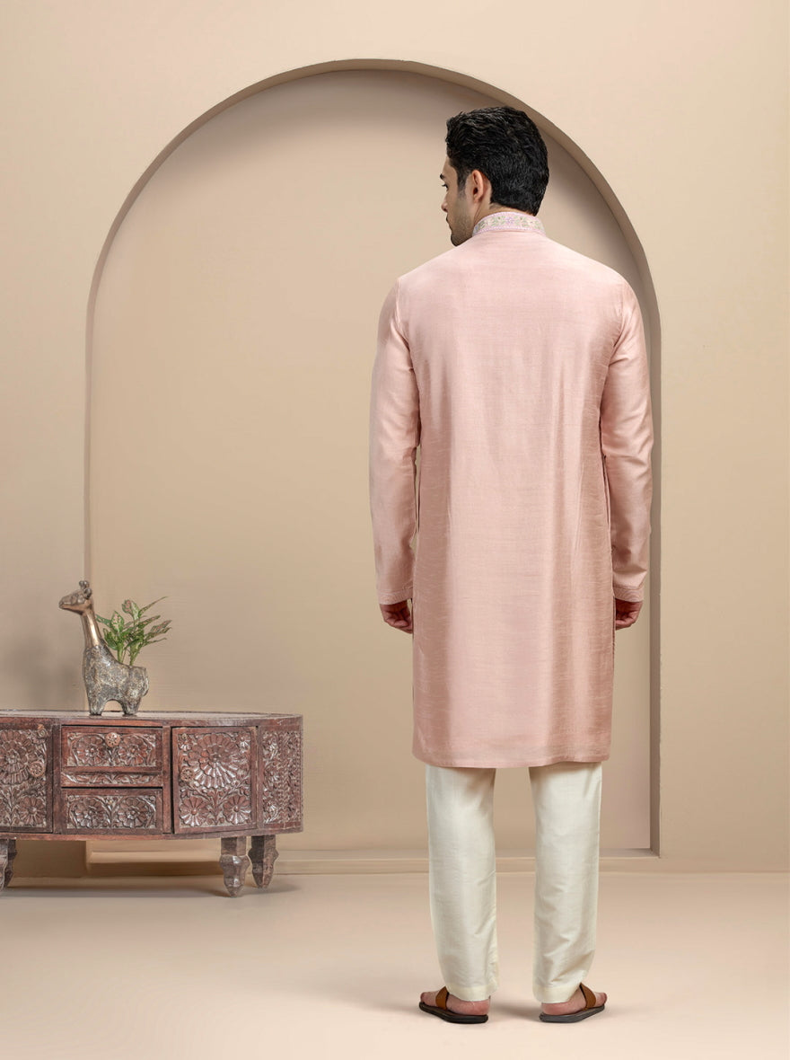 Pink Embroidered Kurta Pajama | Virasana