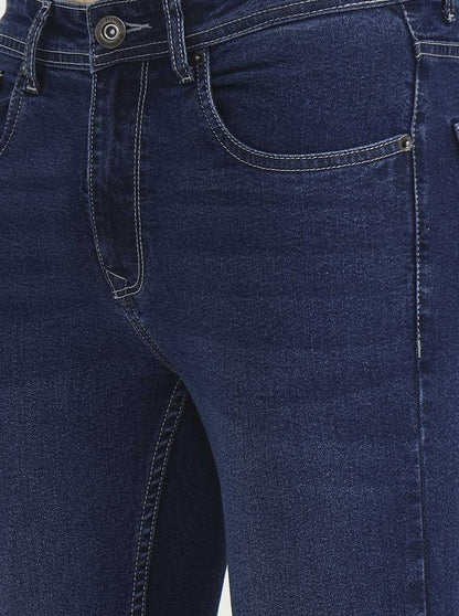 Denim Blue Solid Urban Fit Jeans | Greenfibre