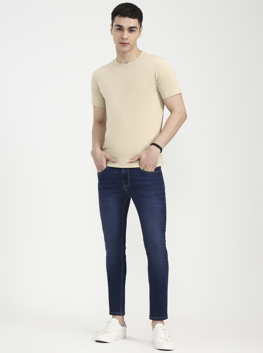 Denim Blue Solid Urban Fit Jeans | Greenfibre