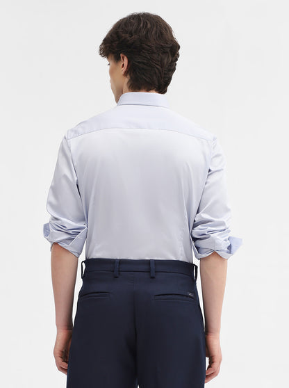 Sky Blue Solid Slim Fit Formal Shirt | JadeBlue Super Luxe