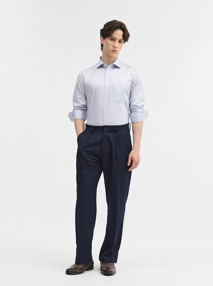 Sky Blue Solid Slim Fit Formal Shirt | JadeBlue Super Luxe