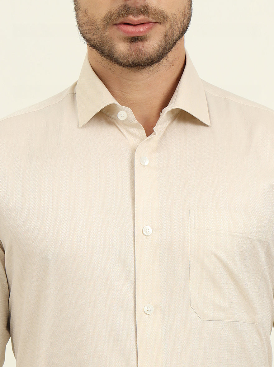 Fawn Solid Slim Fit Formal Shirt | Metal