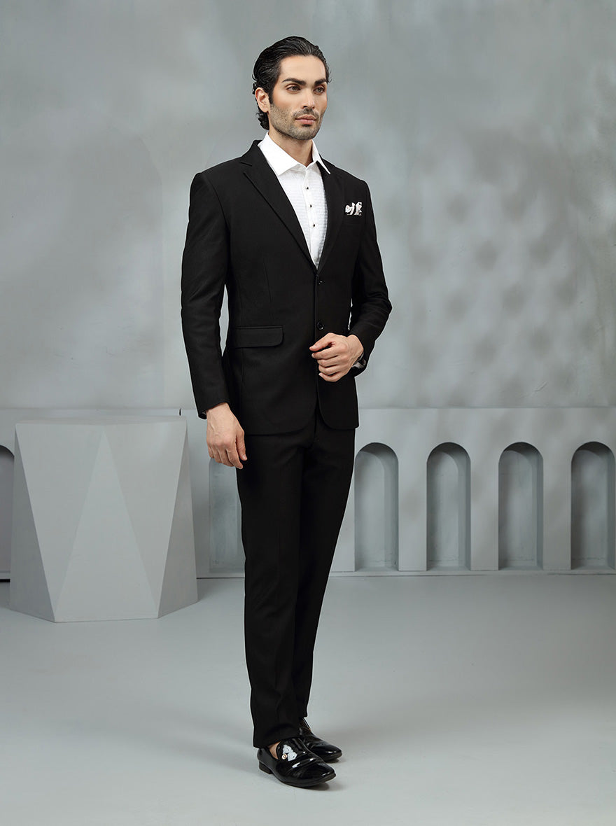 Black Solid Suit | JadeBlue