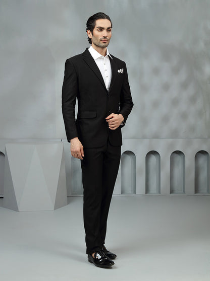 Black Solid Suit | JadeBlue