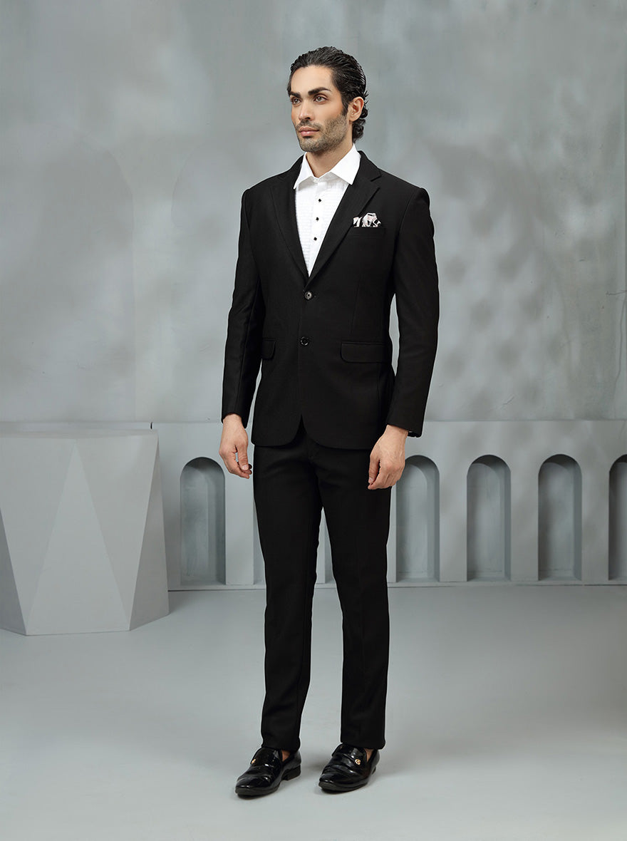Black Solid Suit | JadeBlue