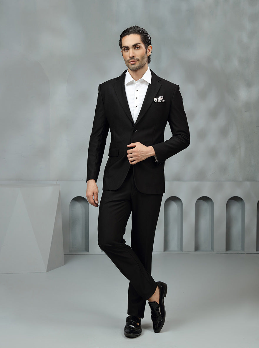 Black Solid Suit | JadeBlue