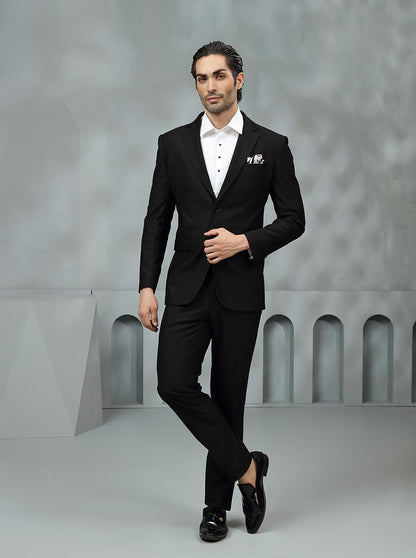 Black Solid Suit | JadeBlue