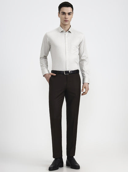 Fawn Printed Slim Fit Formal Shirt | Greenfibre