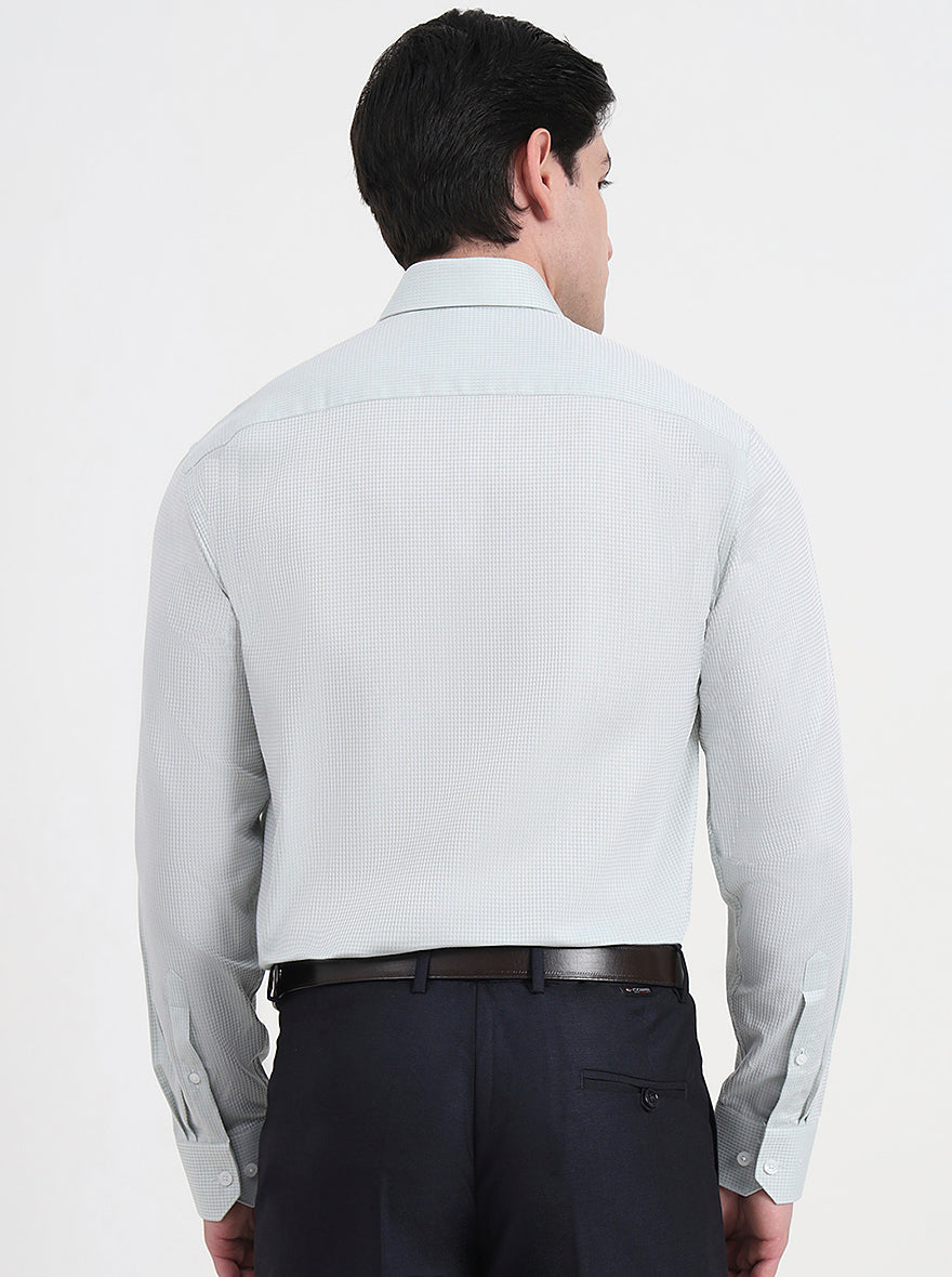 Pista Green Solid Regular Fit Formal Shirt | JadeBlue