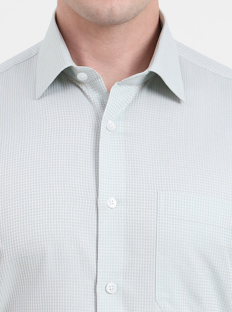 Pista Green Solid Regular Fit Formal Shirt | JadeBlue